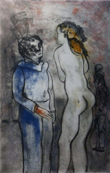 José Luis Cuevas, México, 1934. Serie Suite Madrileña, aguatinta y aguafuerte, 121 x 80 cms. 1987  (1)